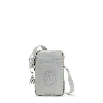 Kipling Tally Metallic Crossbody Telefoon Tas Zilver | NL 1846BE